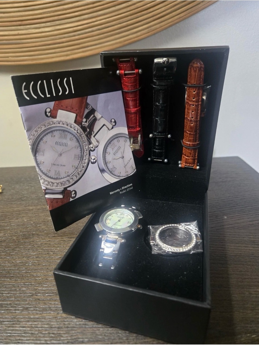 Ecclissi Sterling Silver Women’s Interchangeable Watch Set